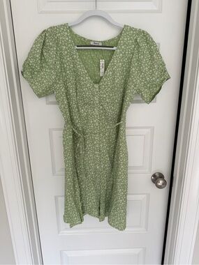 Madewell Light Green Floral Mini Dress
